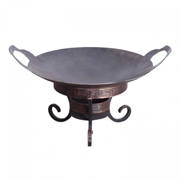 Садж из нержавеющей стали 30 см + подставка "Шелковый путь"